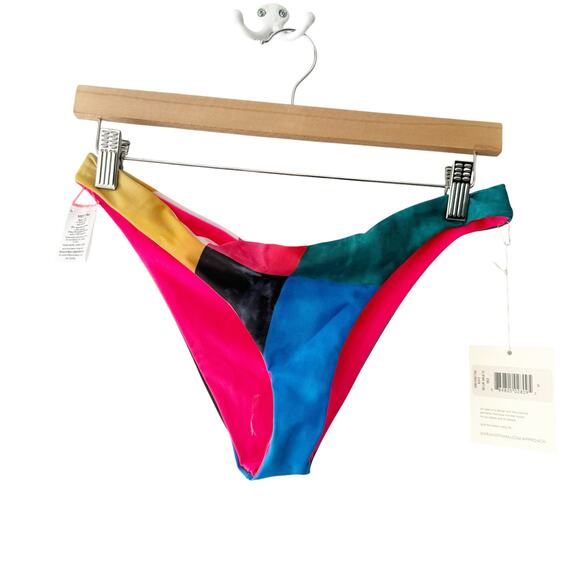 Mara Hoffman Kay Cheeky Colorblock Multicolor Bikini Bottoms Medium - Picture 3 of 7